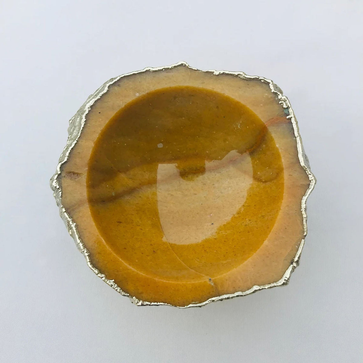 Handcrafted Mustard Yellow Agate Geode Nut/trinket/Jewelry Bowl