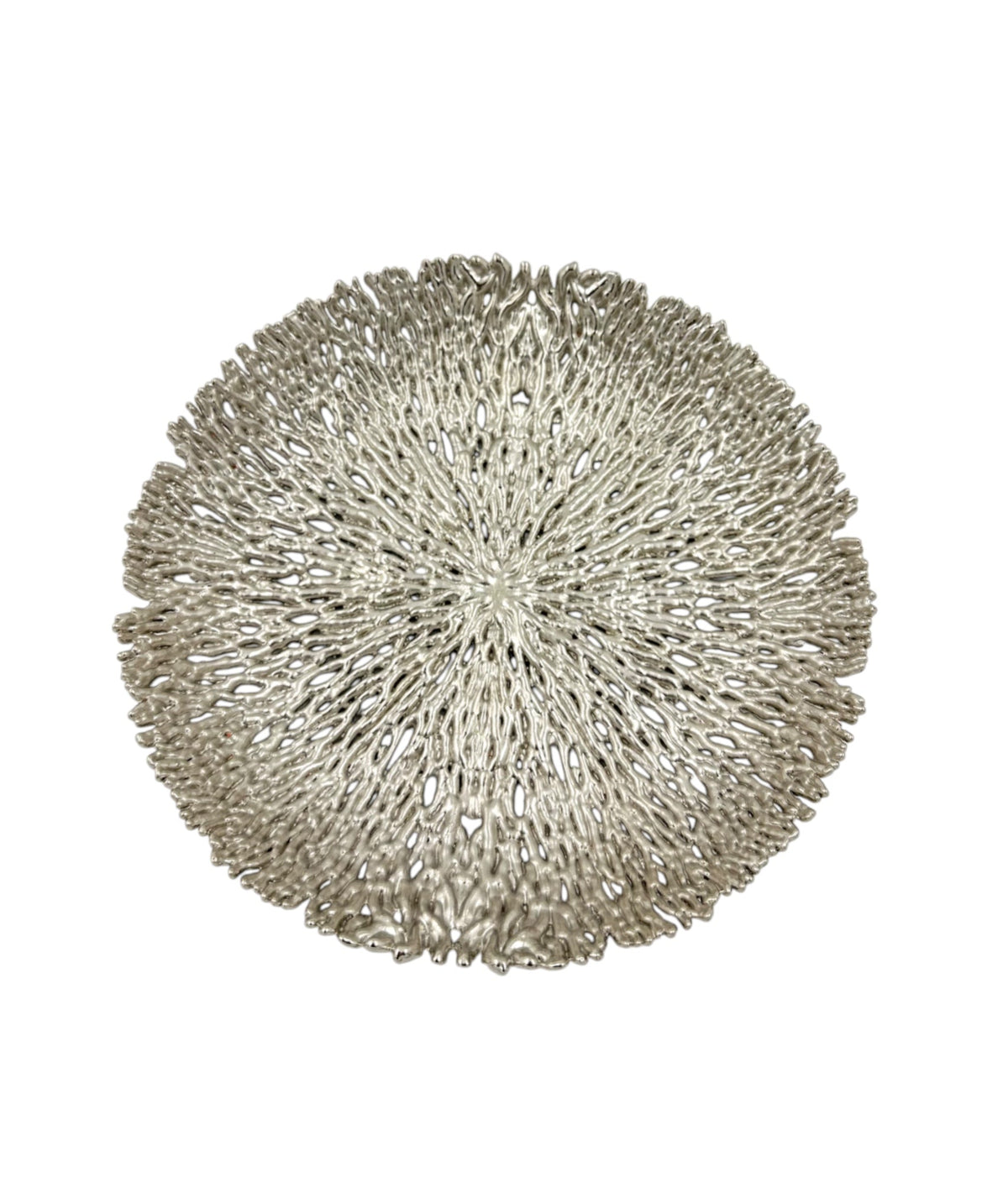 Coral Inspired Tray - Decorative Metal Tray | Centerpiece | Home Accent | Gold, Silver, or Antique Finish
