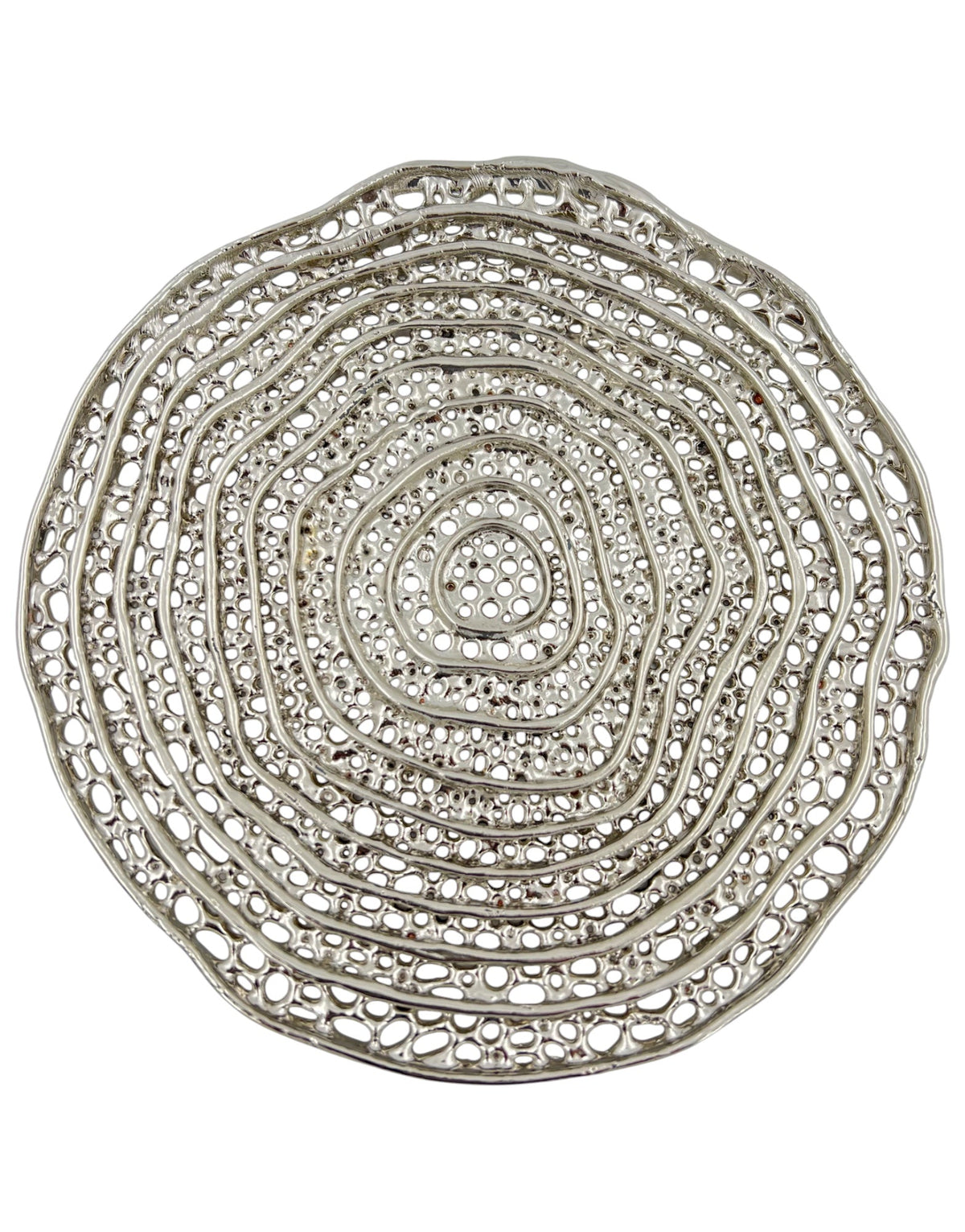 Metal spiral decorative dosa tray | Round centerpiece serving tray in gold, silver or antique