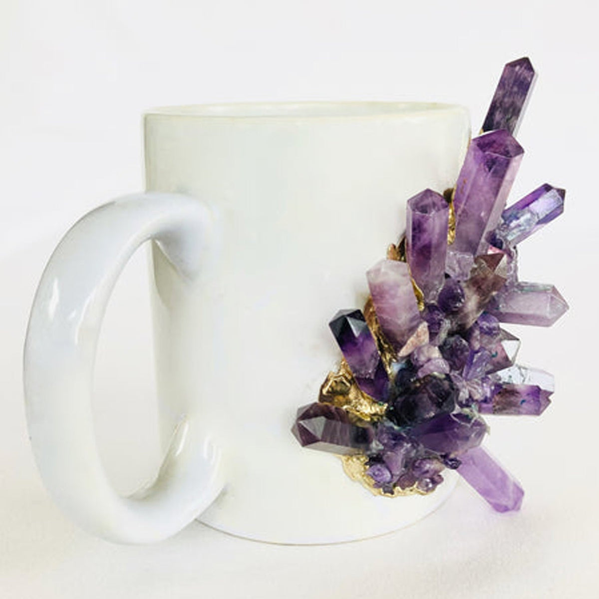 Spikes - Set of 2 White Ceramic Mugs