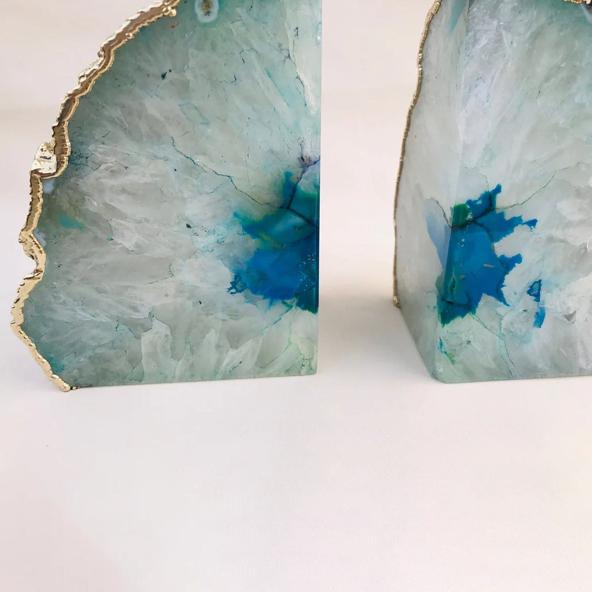 Aqua Agate Bookends