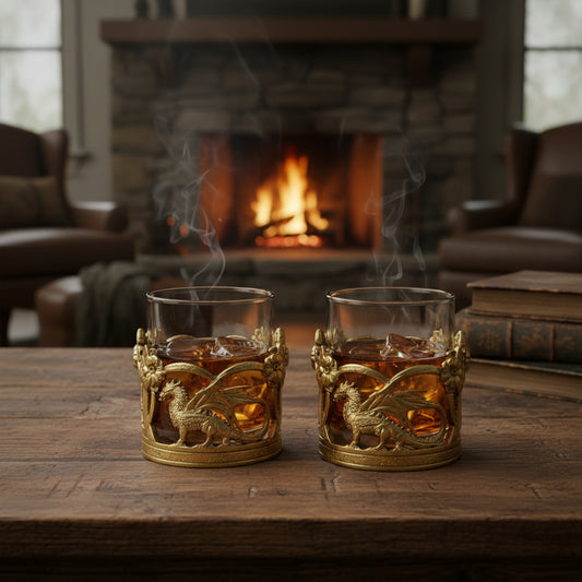 Handcrafted Crown Dragon Whiskey Glasses