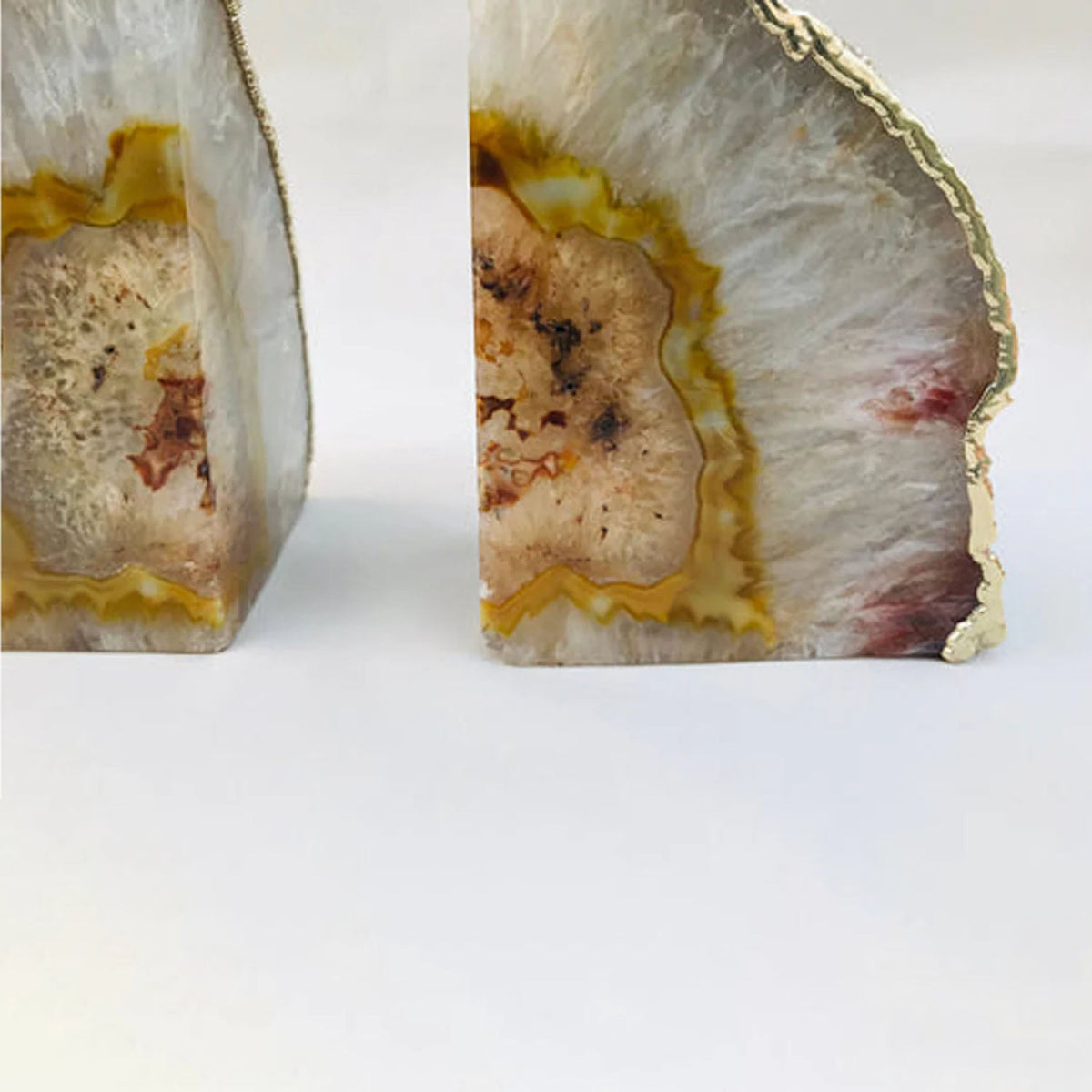 Natural Clear Agate Bookends