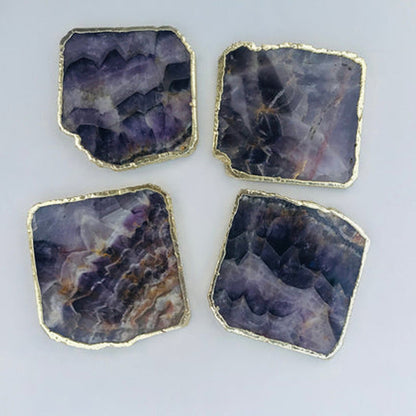 Amethyst Natural Edge Coasters – Set of 4