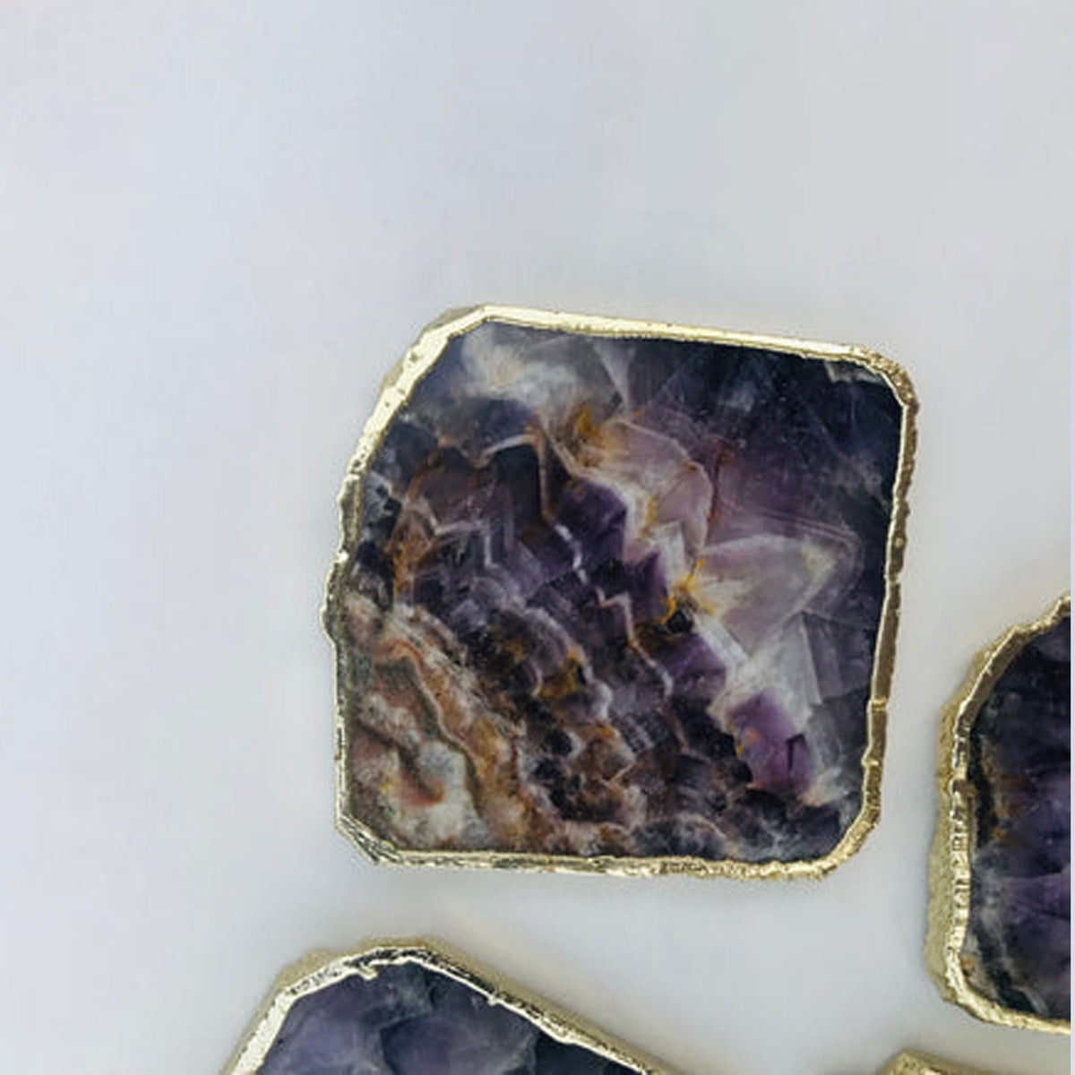 Amethyst Natural Edge Coasters – Set of 4