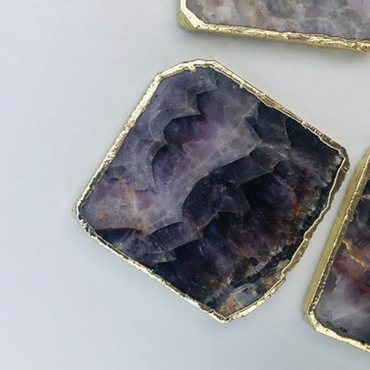 Amethyst Natural Edge Coasters – Set of 4