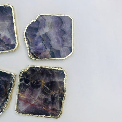 Amethyst Natural Edge Coasters – Set of 4