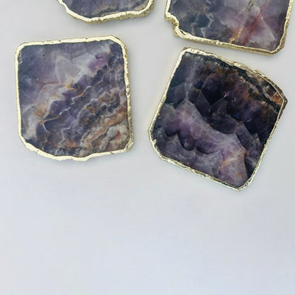 Amethyst Natural Edge Coasters – Set of 4
