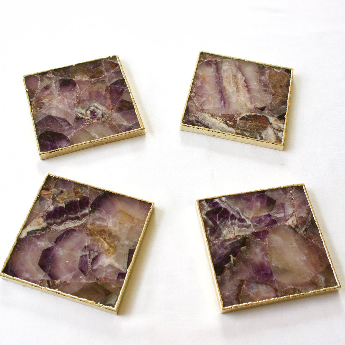 Amethyst Square Coasters – Set of 4