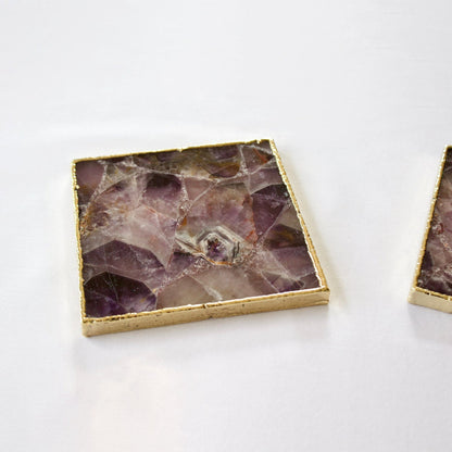 Amethyst Square Coasters – Set of 4
