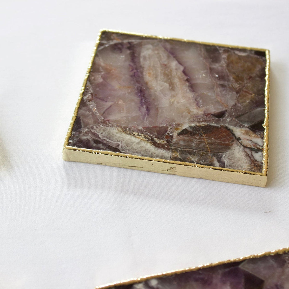Amethyst Square Coasters – Set of 4