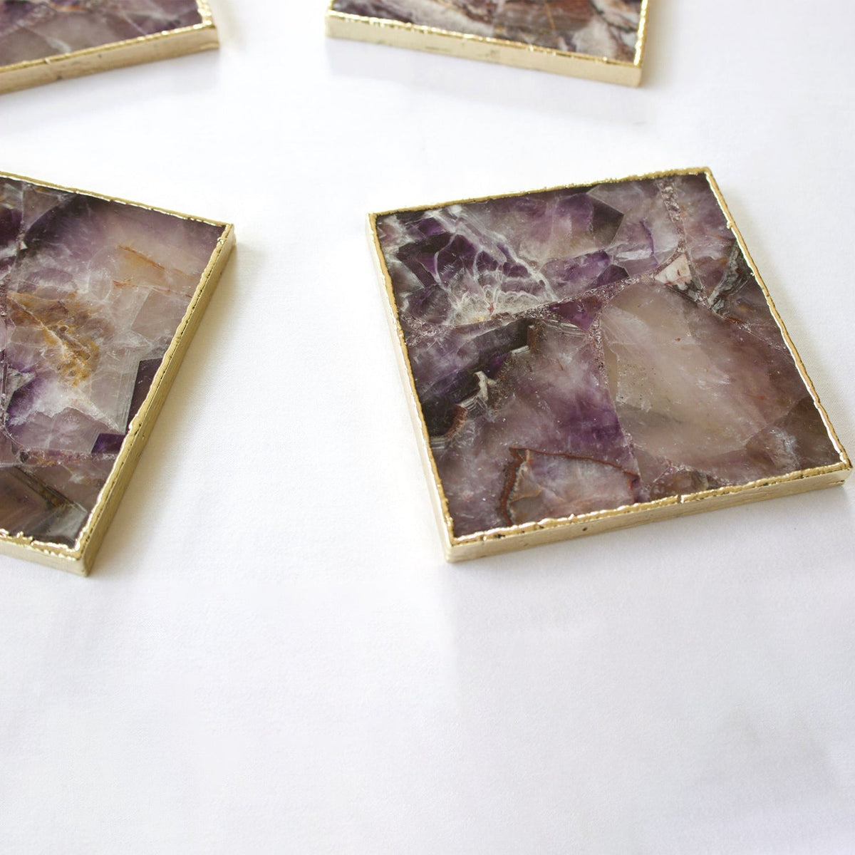 Amethyst Square Coasters – Set of 4