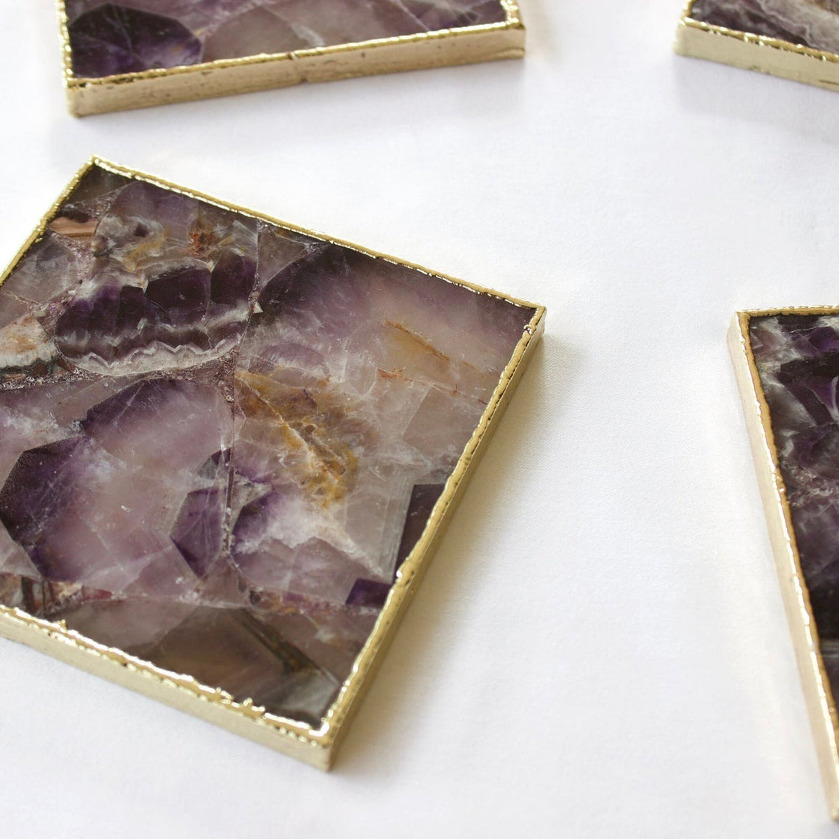 Amethyst Square Coasters – Set of 4
