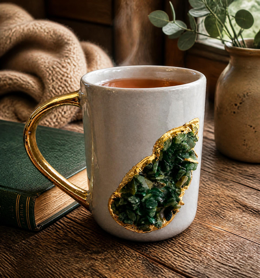 Wave - Handcrafted Set of 2 Gray Ceramic Mugs