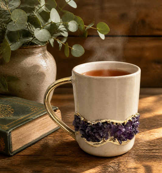 Flow - Handcrafted Set of 2 Cream Ceramic Mugs