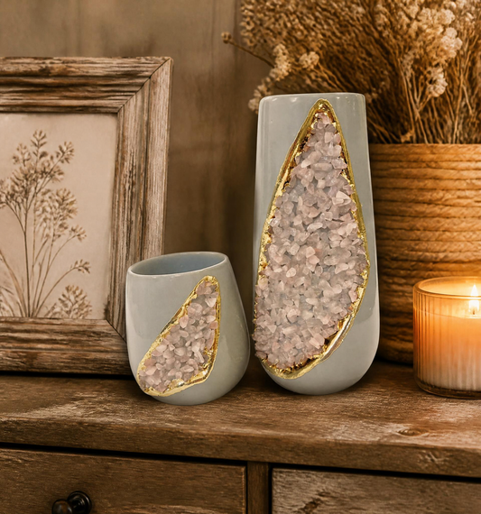 Handcrafted Gray Ceramic Vases