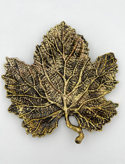 Maple Leaf Tray - Decorative Metal Tray | Centerpiece | Home Accent | Gold, Silver or Antique Finish