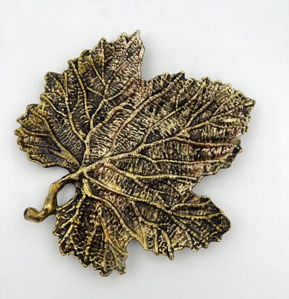 Maple Leaf Tray - Decorative Metal Tray | Centerpiece | Home Accent | Gold, Silver or Antique Finish