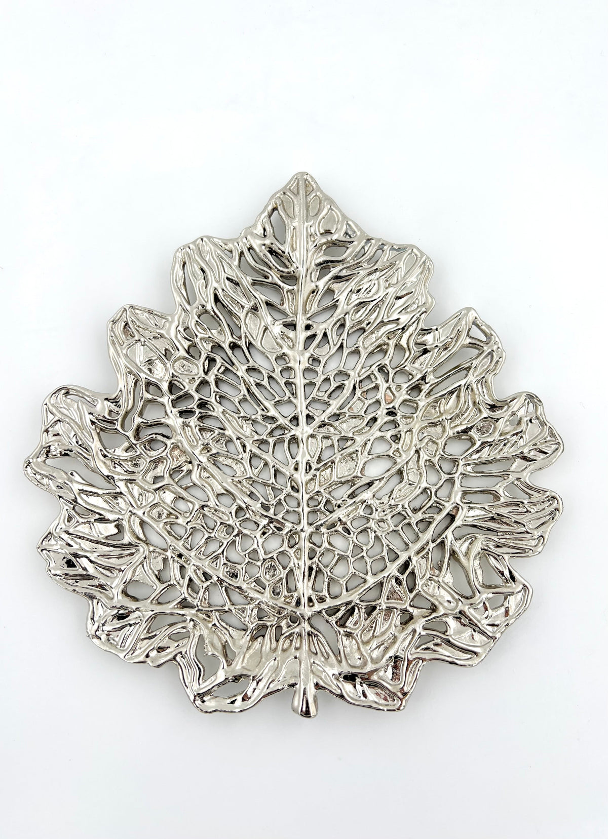 Skeletal Leaf Tray - Decorative Metal Tray | Centerpiece | Home Accent | Gold, Silver or Antique Finish