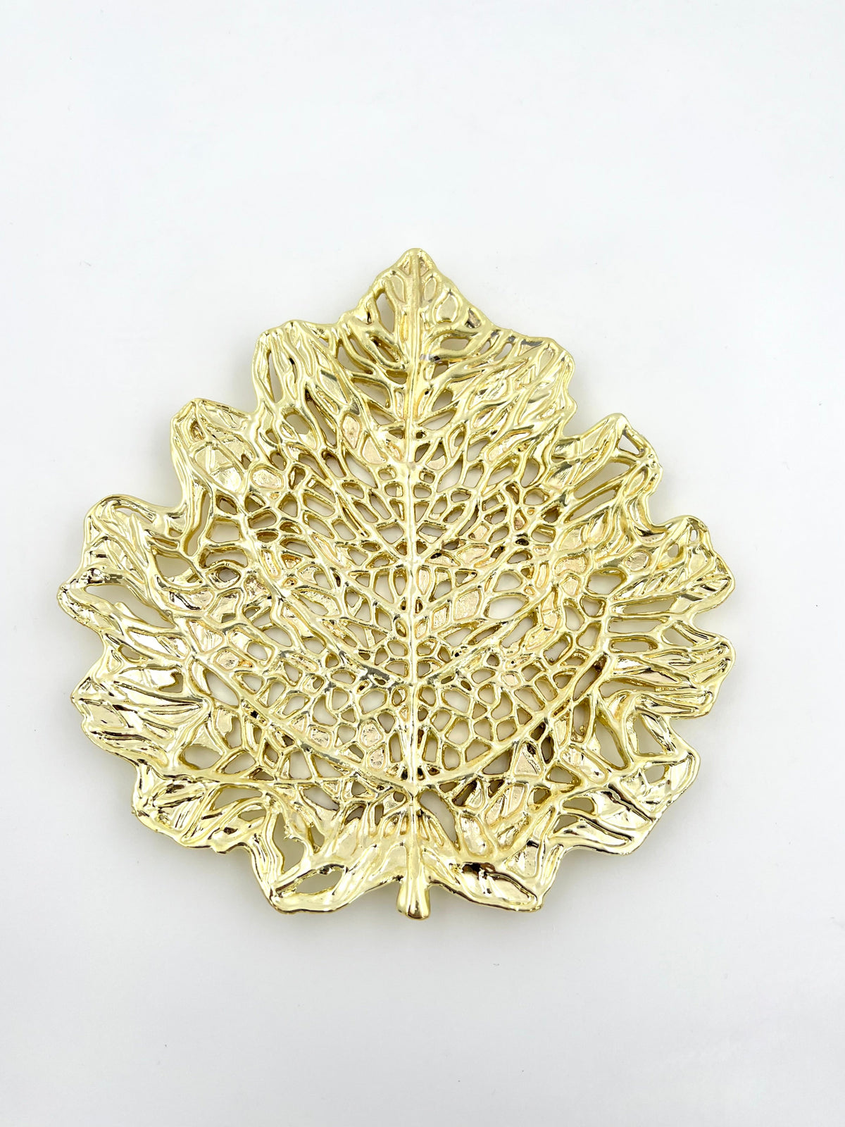Skeletal Leaf Tray - Decorative Metal Tray | Centerpiece | Home Accent | Gold, Silver or Antique Finish