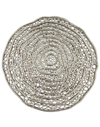 Metal spiral decorative dosa tray | Round centerpiece serving tray in gold, silver or antique