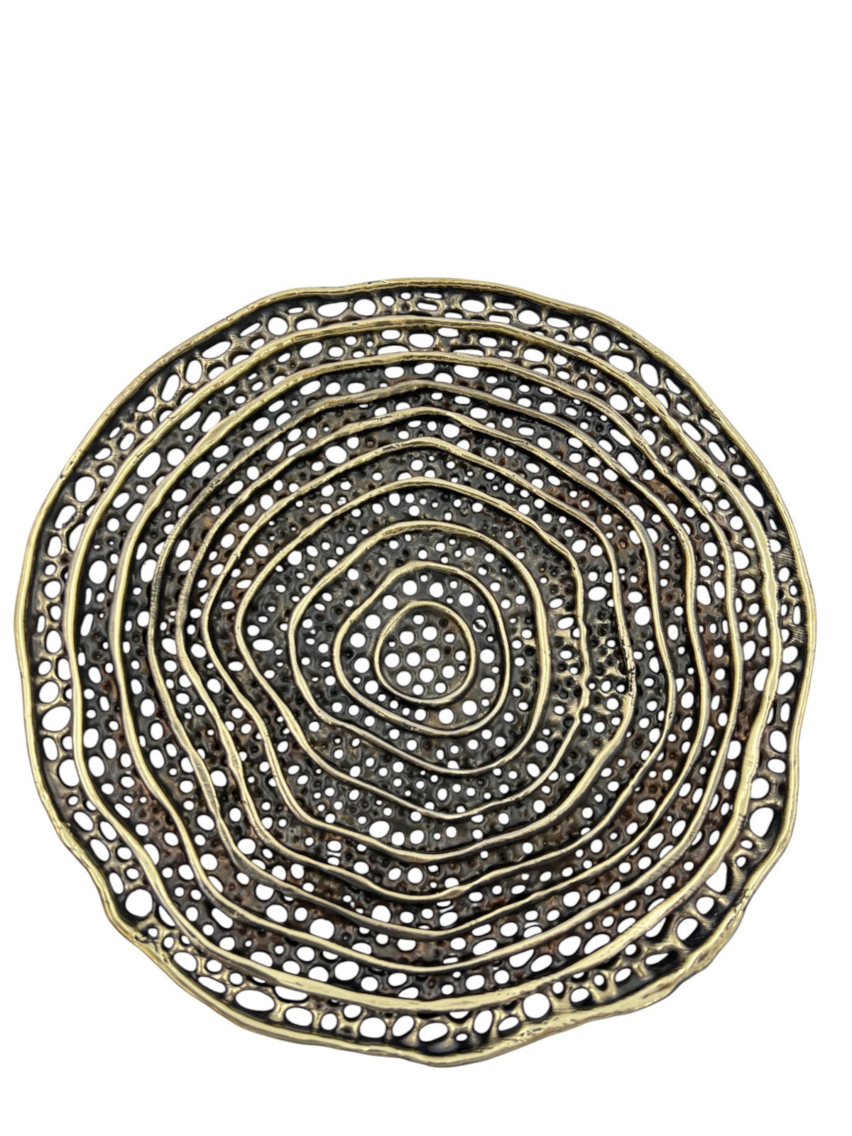 Metal spiral decorative dosa tray | Round centerpiece serving tray in gold, silver or antique