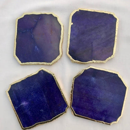 Indigo Aventurine Natural Edge Coasters – Set of 4