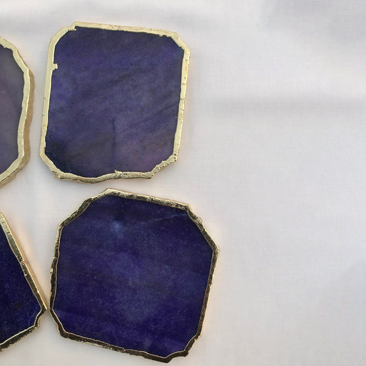 Indigo Aventurine Natural Edge Coasters – Set of 4