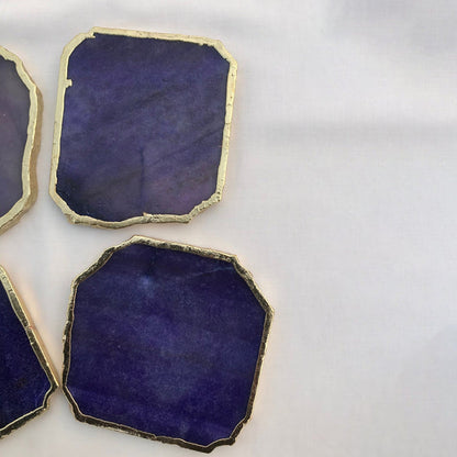 Indigo Aventurine Natural Edge Coasters – Set of 4