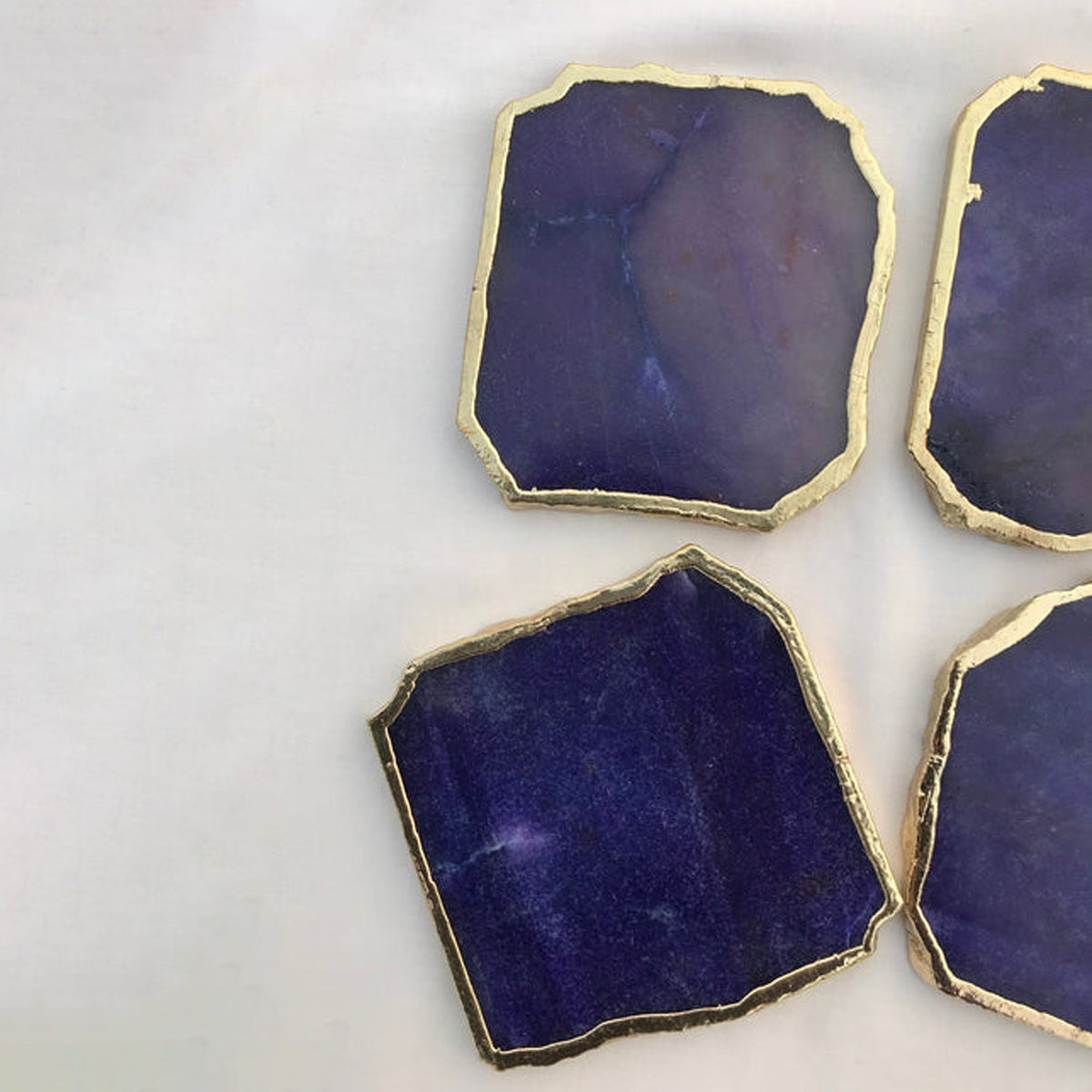 Indigo Aventurine Natural Edge Coasters – Set of 4