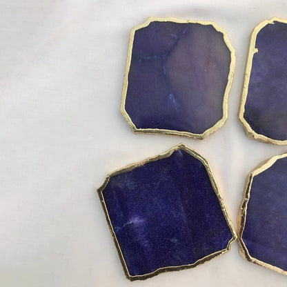 Indigo Aventurine Natural Edge Coasters – Set of 4