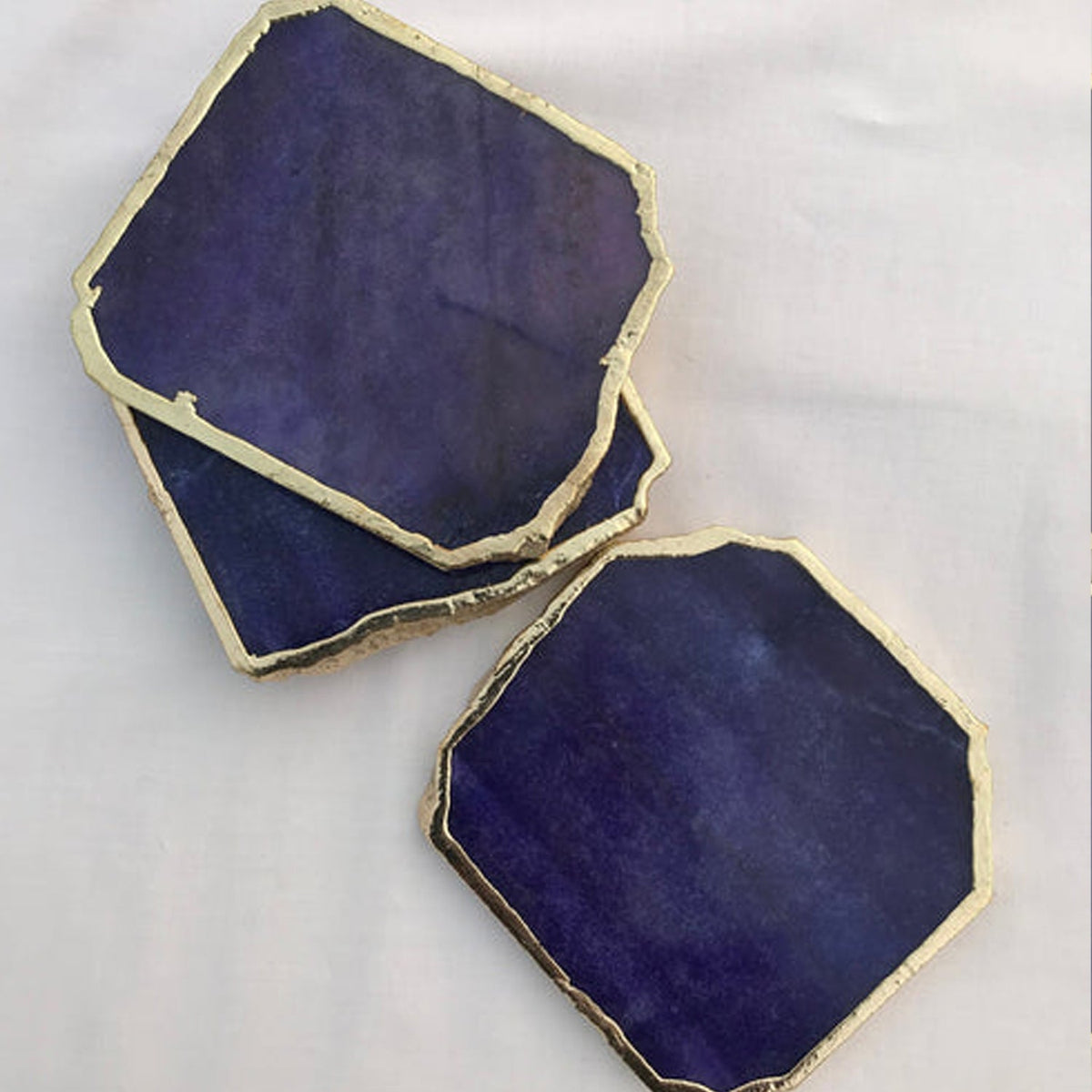 Indigo Aventurine Natural Edge Coasters – Set of 4