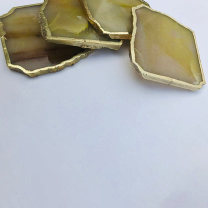 Mustard Aventurine Natural Edge Coasters – Set of 4