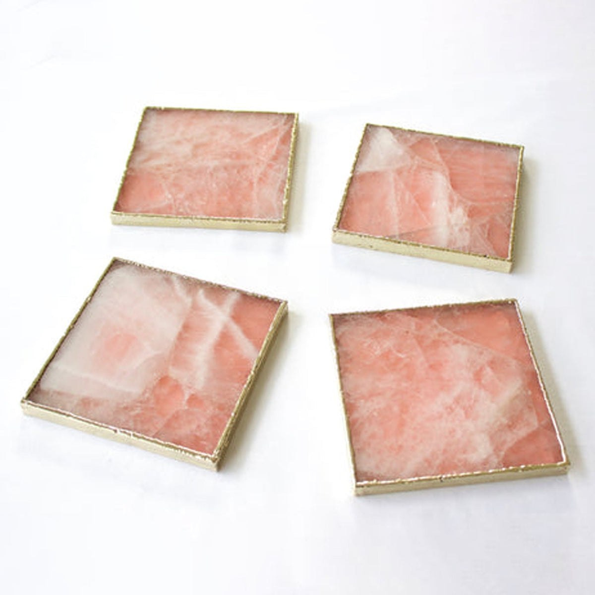 Rose Quartz Square Coasters – Set of 4