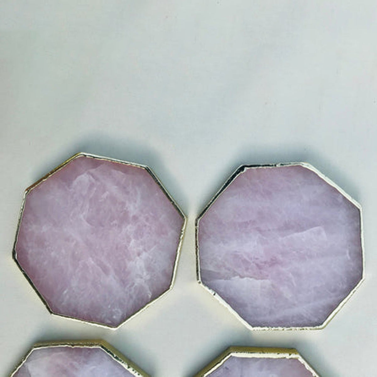 Rose Quartz Octagon Coasters – Set of 4