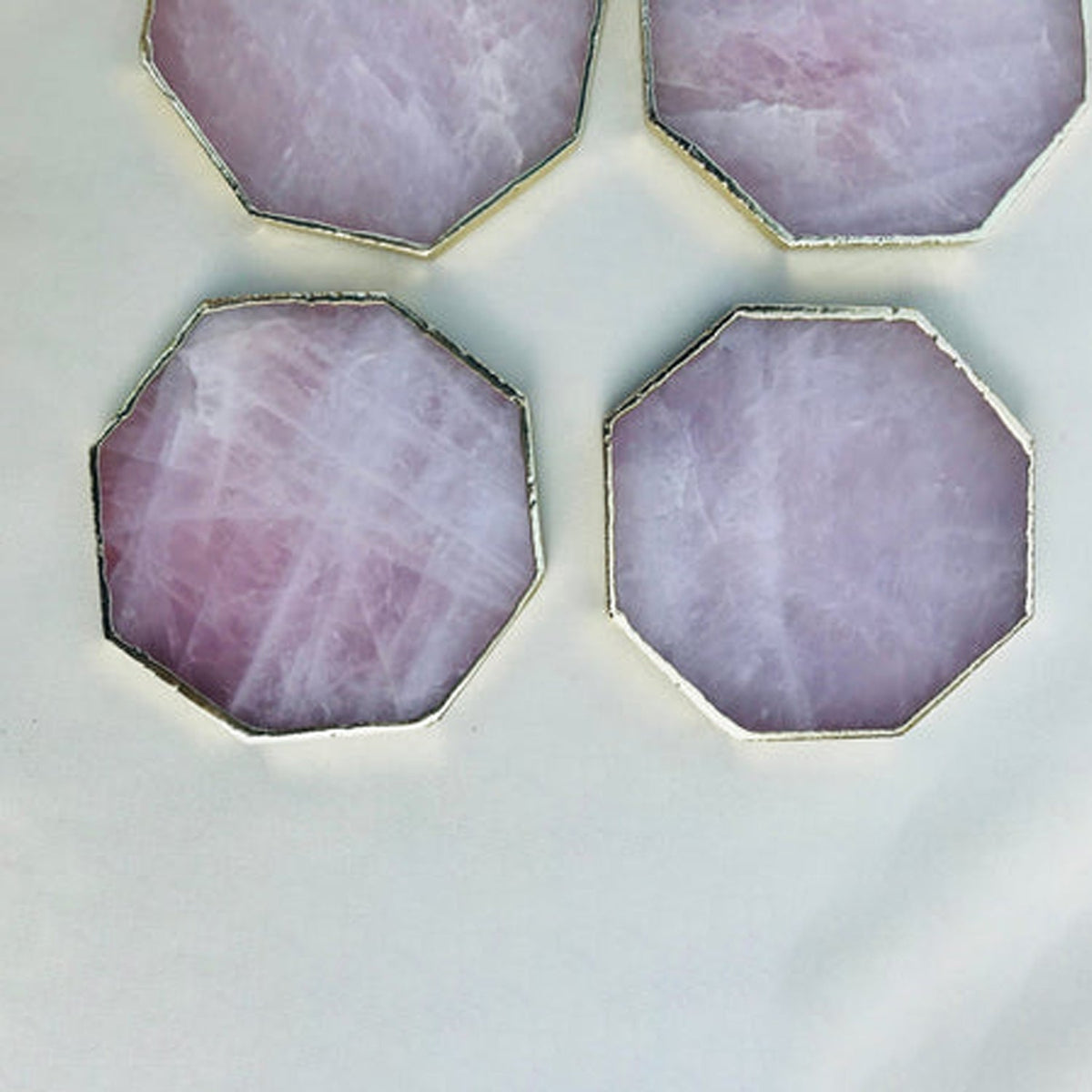 Rose Quartz Octagon Coasters – Set of 4