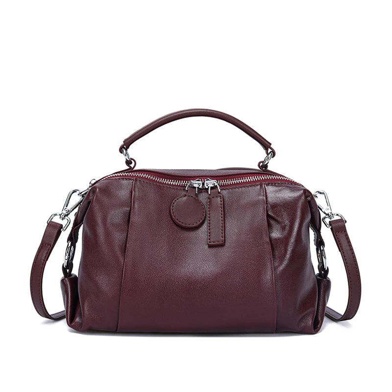 Women Natural Cow Genuine Leather Shoulder Bags Women Cowhide Bag Lady Soft Design Female Luxury Handbag for Ladies High Quality