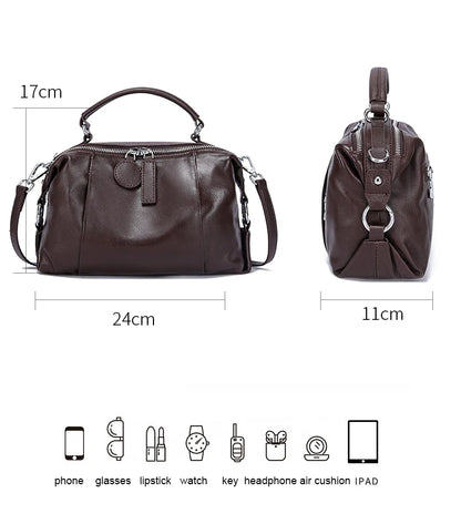 Women Natural Cow Genuine Leather Shoulder Bags Women Cowhide Bag Lady Soft Design Female Luxury Handbag for Ladies High Quality