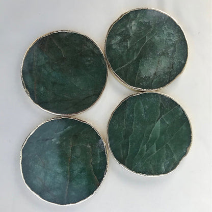 Sage Green Agate Hand Rounded Coasters – Set of 4