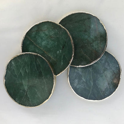Sage Green Agate Hand Rounded Coasters – Set of 4