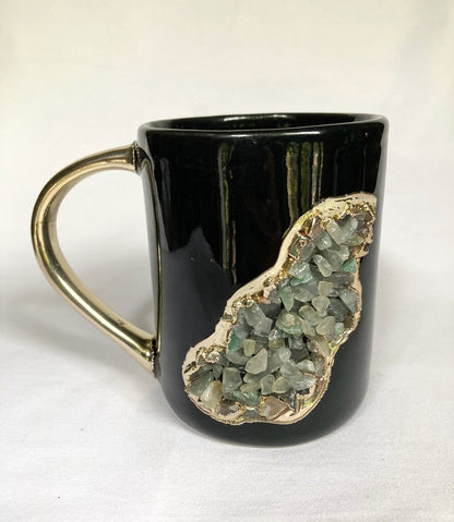 Wave - Set of 2 Black Ceramic Mugs