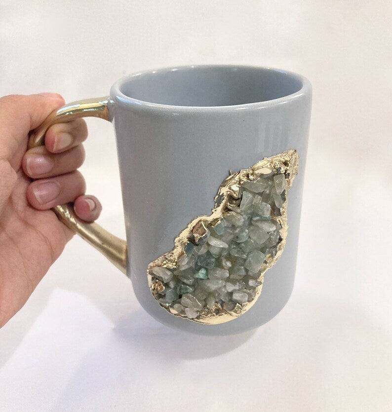 Wave - Set of 2 Gray Ceramic Mugs