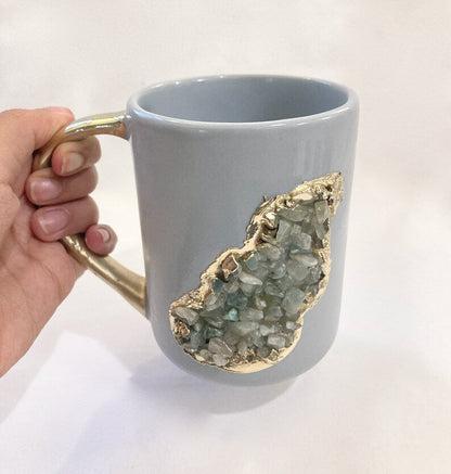 Wave - Set of 2 Gray Ceramic Mugs