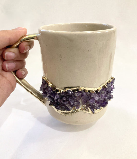 Flow - Handcrafted Set of 2 Cream Ceramic Mugs